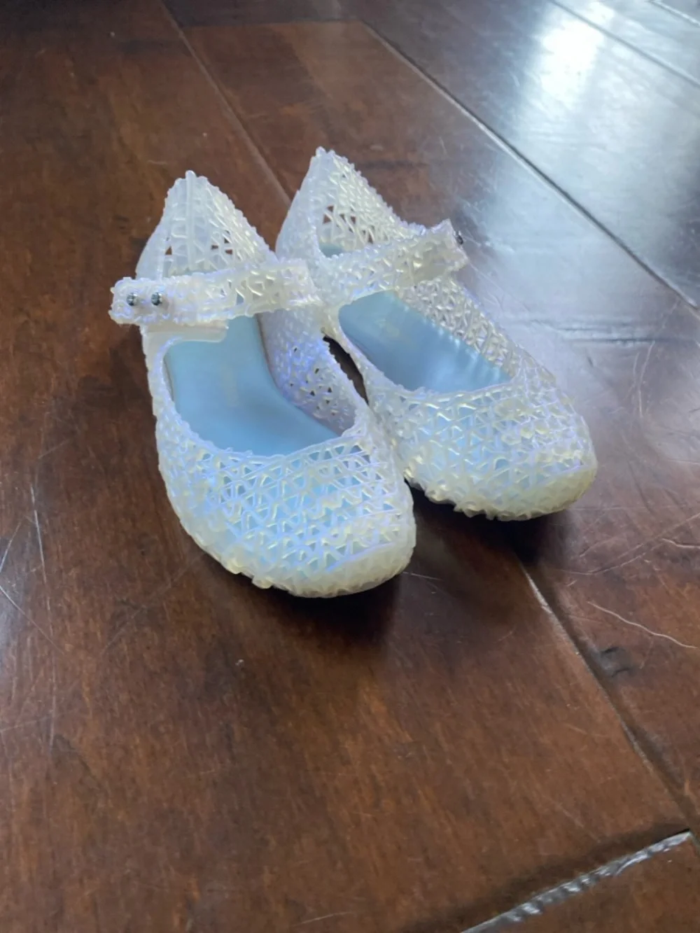 Mini Melissa Girls Iridescent Pearl Jelly Mary Janes